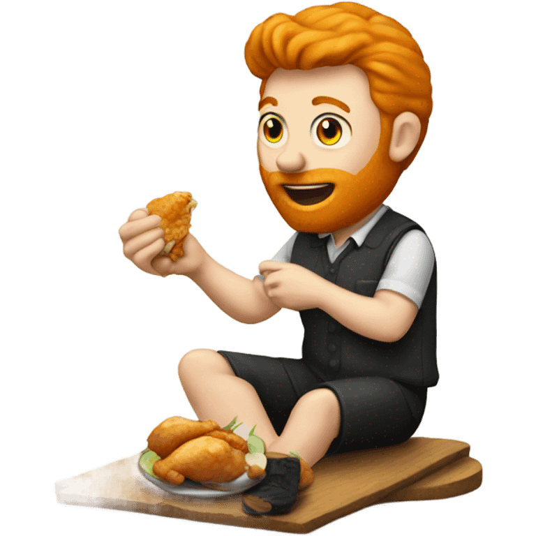  ginger man eating chicken  emoji