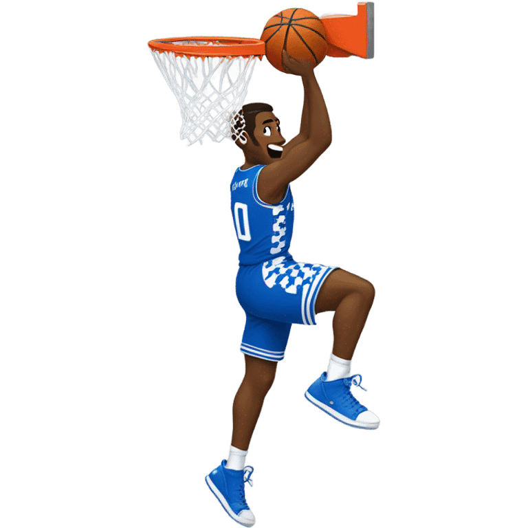 kentucky basketball player wearing #00 dunking the ball emoji