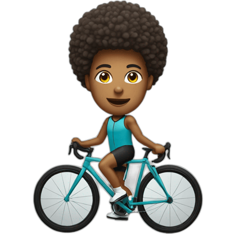 Cycling with an afro emoji