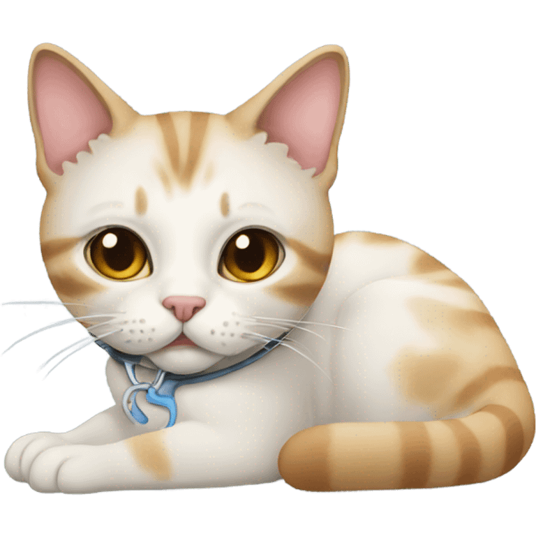 Cat with a tracheostomy  emoji