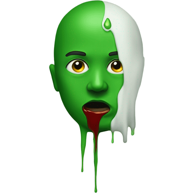 An Person with green blood coming out the nose  emoji