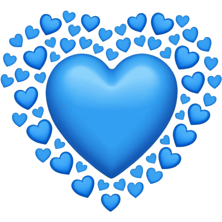 A blue heart with many blue hearts around  emoji