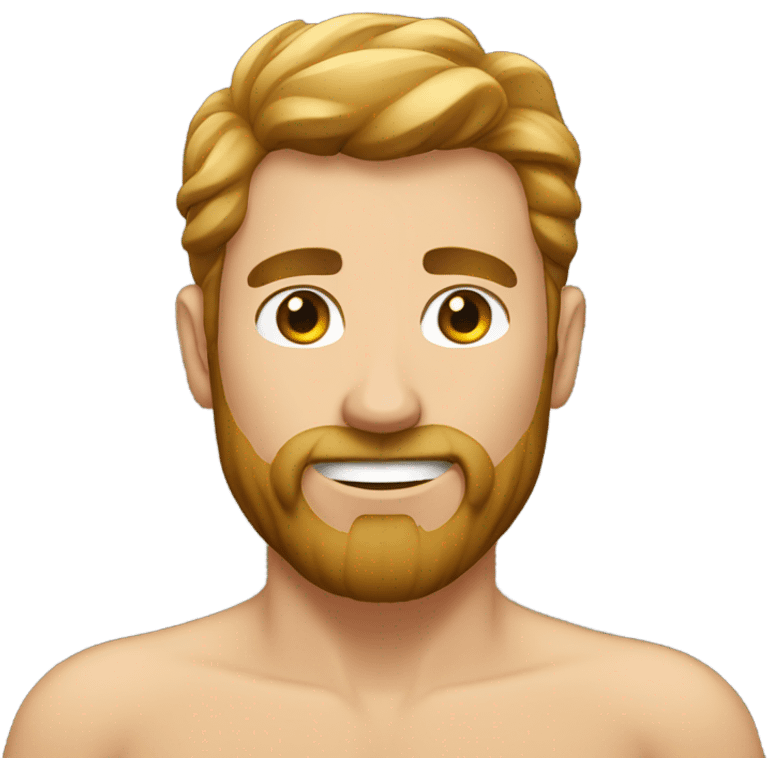 White male with hairy chest  emoji