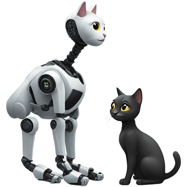 Cat with AI robot emoji