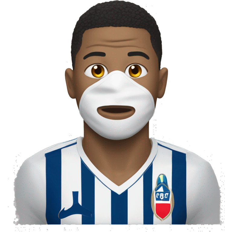 Mbappé avec un masque emoji