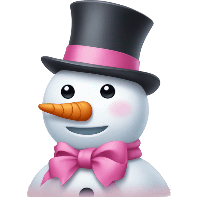 snowman with pink bow emoji