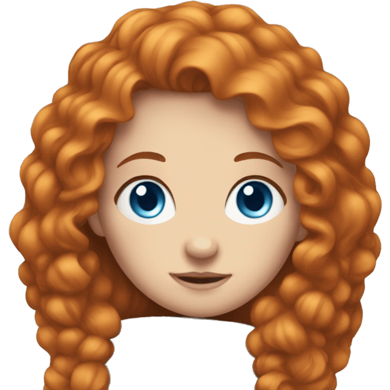 girl with blue eyes and ginger hair cozy emoji