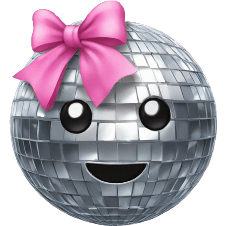 Disco ball with pink bow emoji