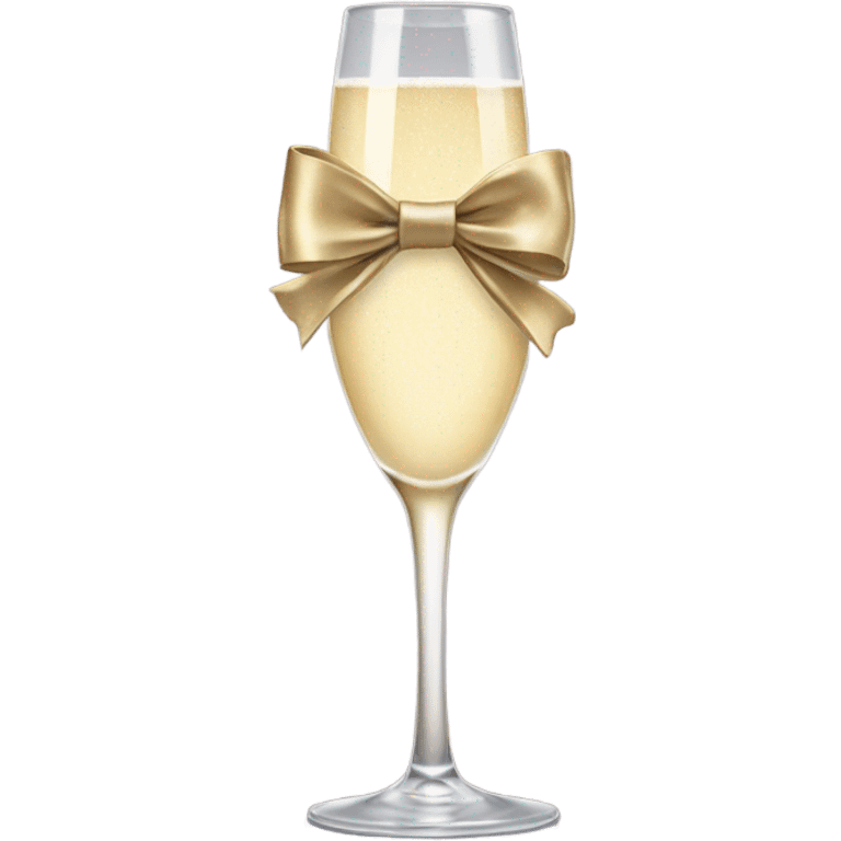 Bows around champagne glass emoji