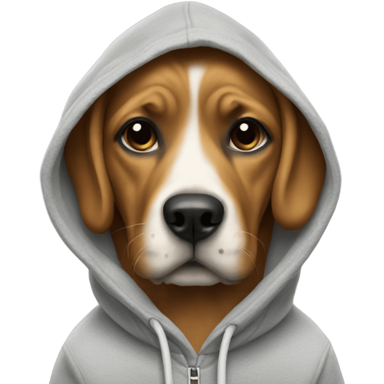 Dog wearing a hoodie emoji