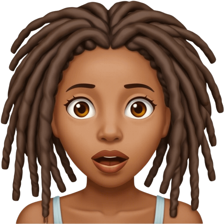 Black woman with locs surprised emoji