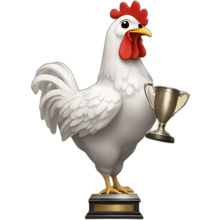 Chicken lifting trophy emoji