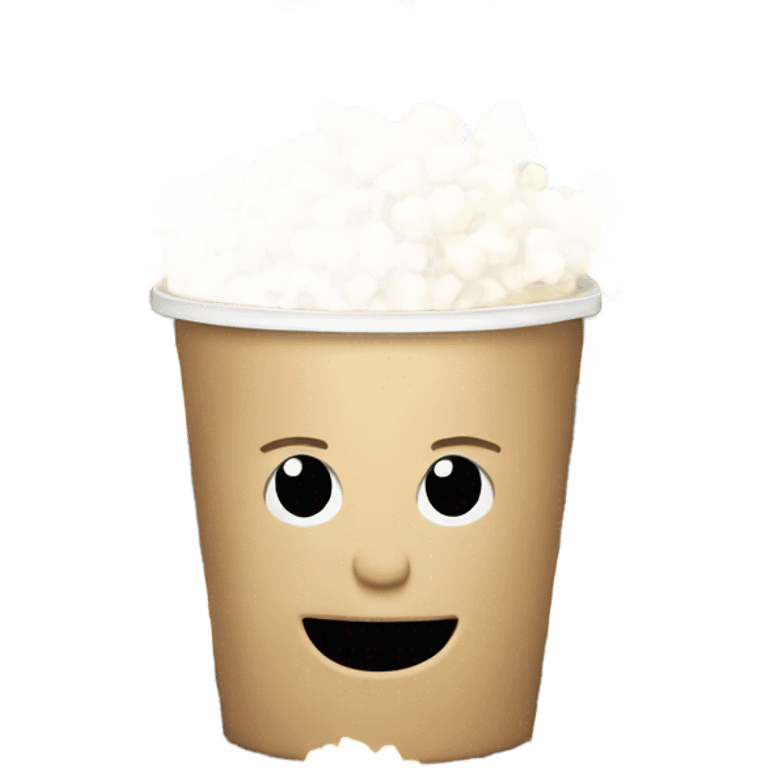 Head with lid open, popcorn instead of brain emoji