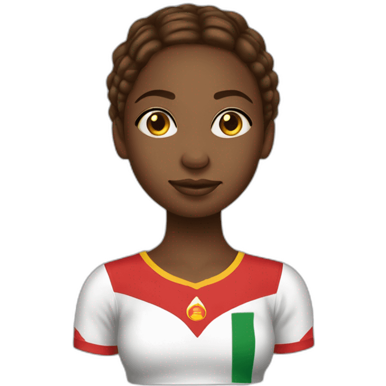 Fille métisse maillot camerounais emoji