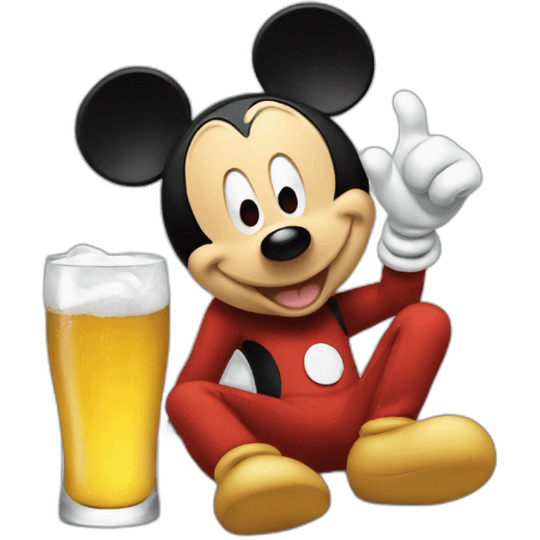 Mickey mouse drunk emoji