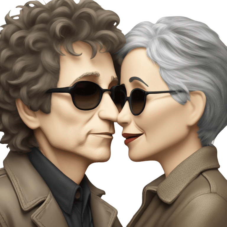 Bob Dylan kissing Joan baez  emoji