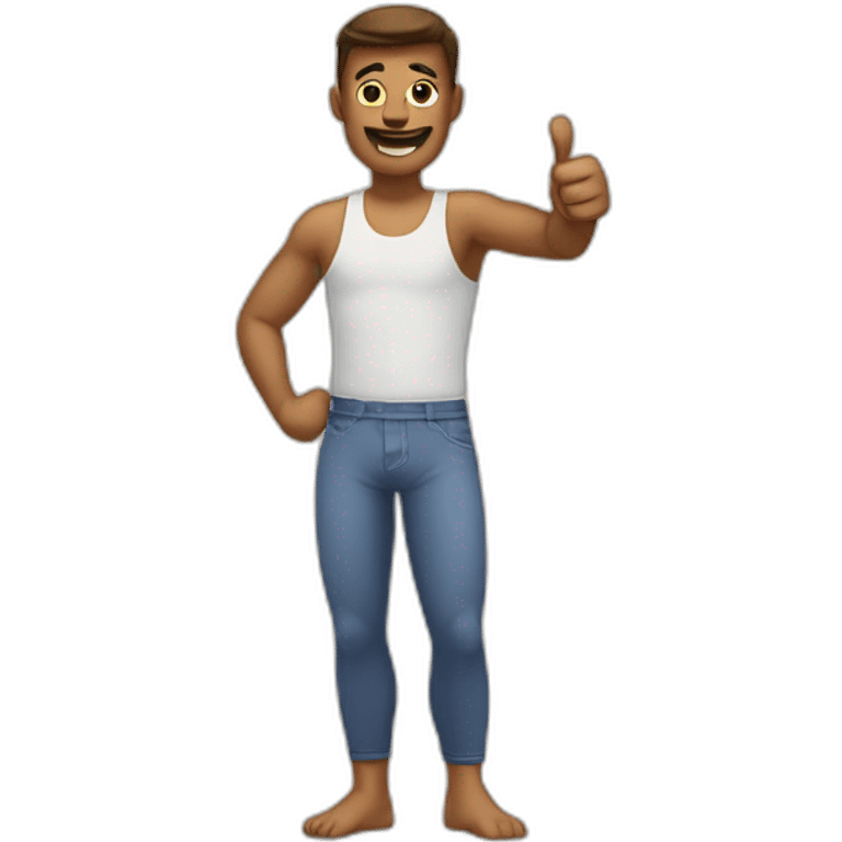 Man wearing boxer briefs having thumbs up emoji