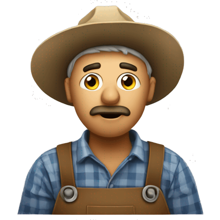  confused farmer with question mark emoji