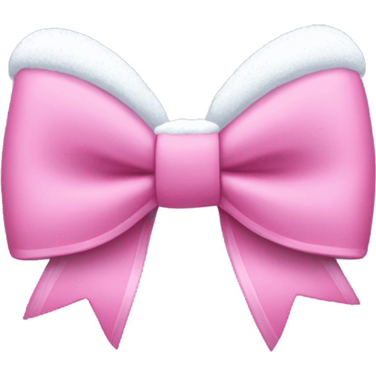 pink bows with a bit of snow on  emoji