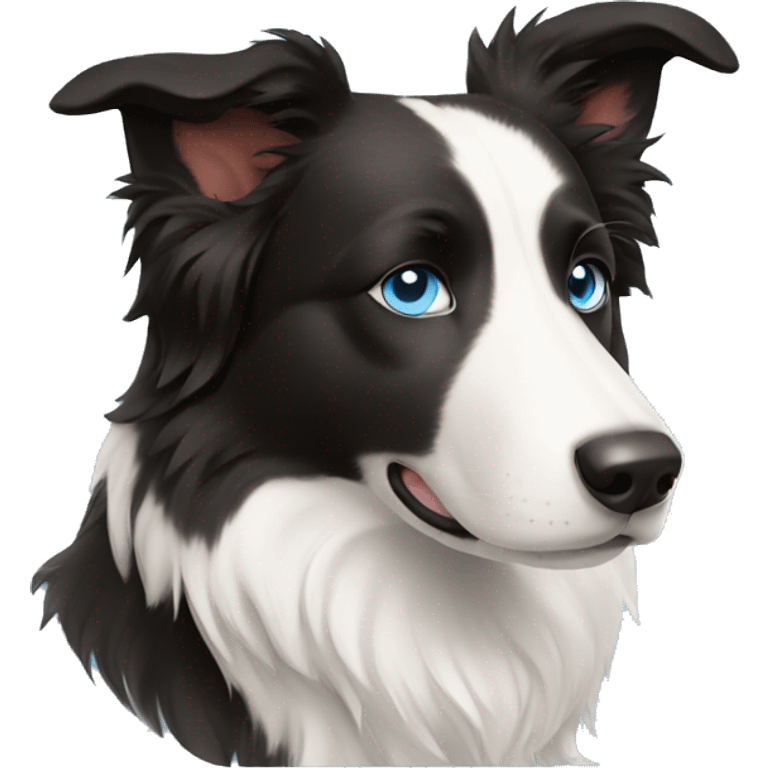 Border collie with light blue eyes emoji