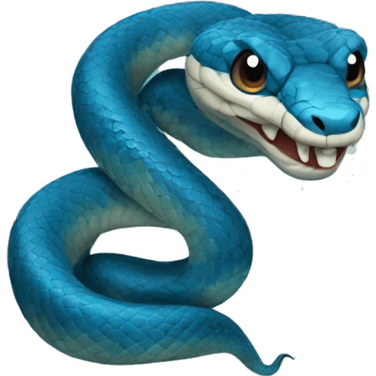 Blue viper snake emoji