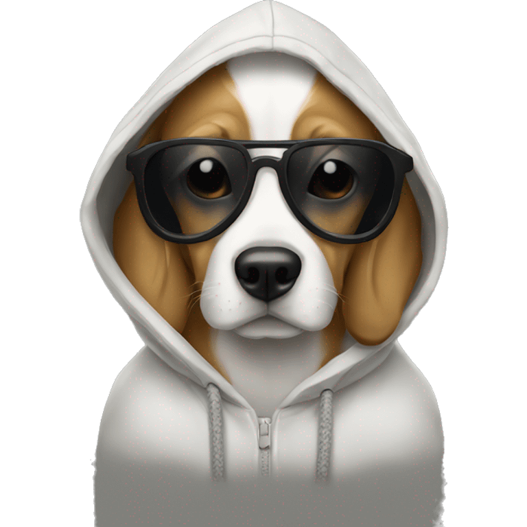  Dog wearing a hoodie and sunglasses  emoji