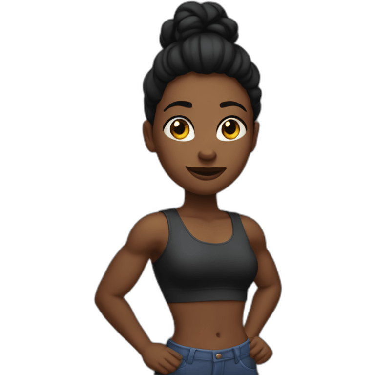 Femme noir qui fait de la muscu emoji