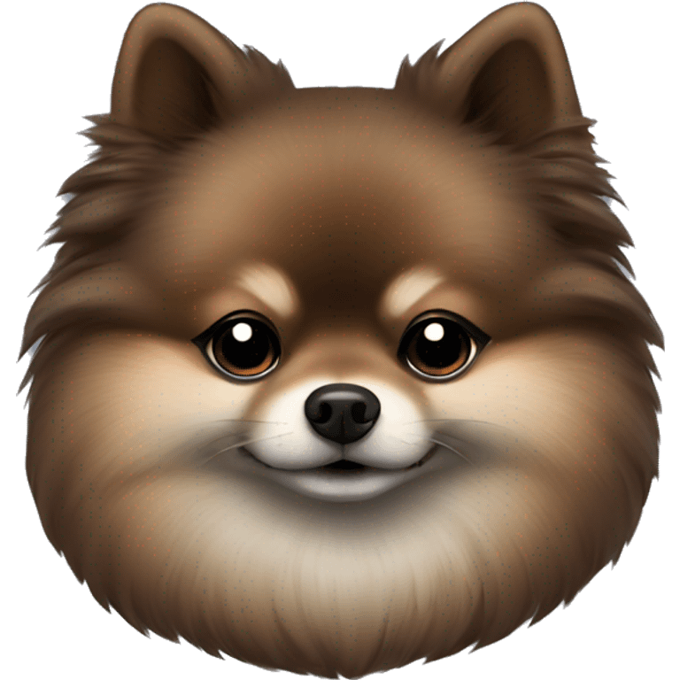 Sleeping dark grey and dark brown pomeranian emoji