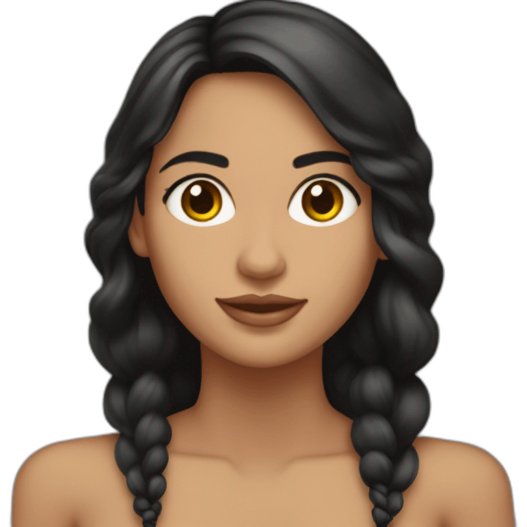 mujer morena con cabello negro largo  emoji