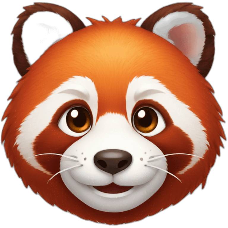 smiling red panda face with glossy eyes emoji