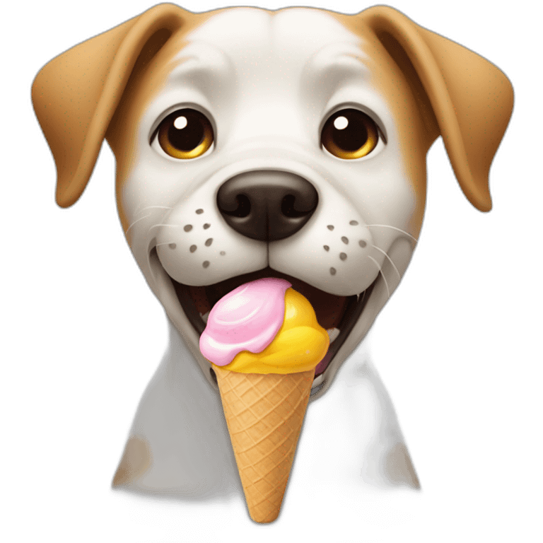 Dog licking ice cream emoji