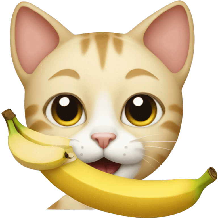 Cat eating banana  emoji