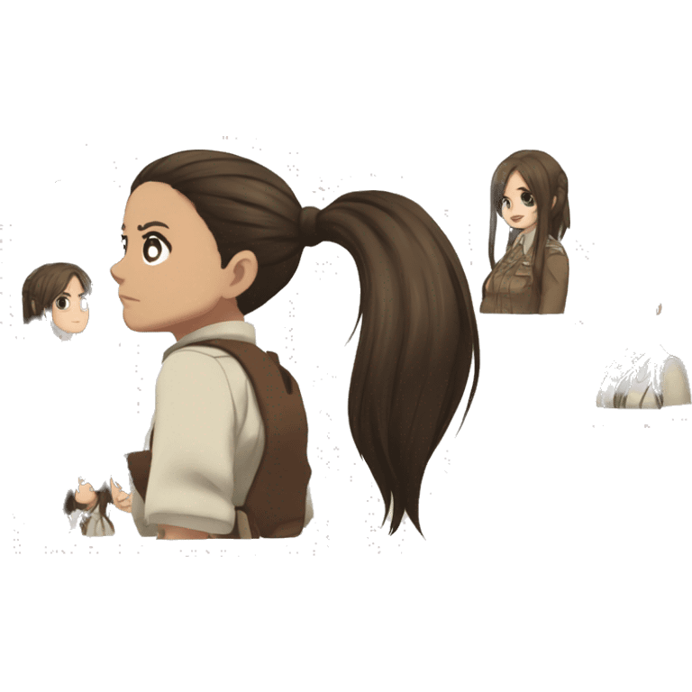 Sasha Braus brown hair hair in a ponytail anime attack on titan emoji