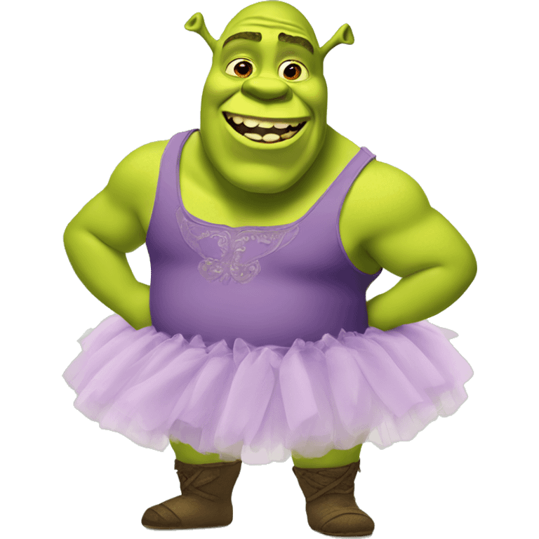 shrek wearing a tutu emoji