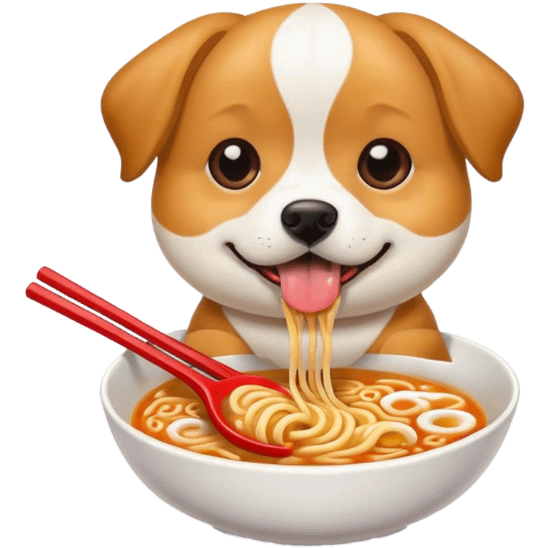 Dog eating ramen emoji