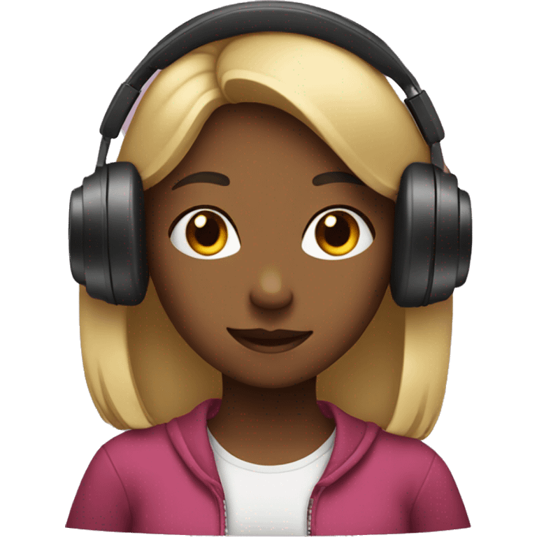 girl with headphones listening to music  emoji