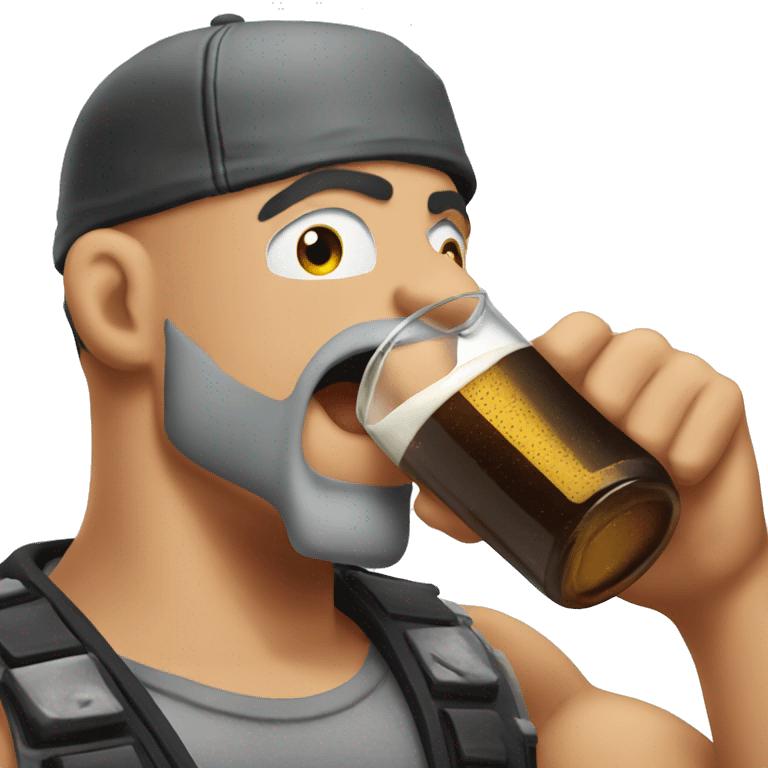 Stone cold chugging a beer  emoji