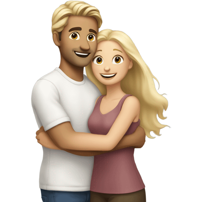 White male loving blonde woman  emoji