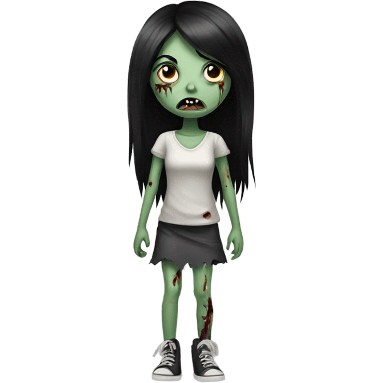 girl zombie with black hair emoji