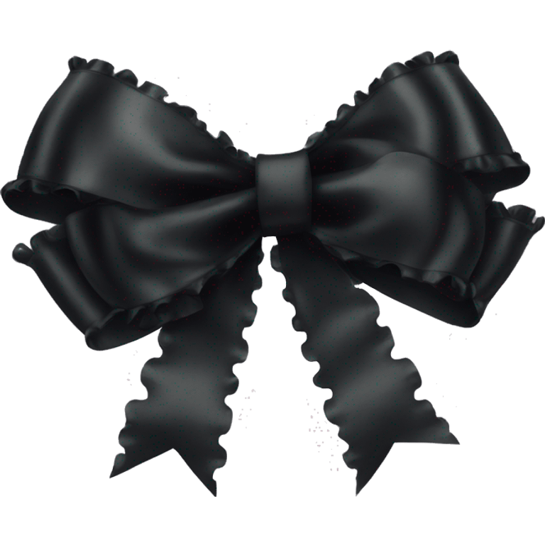 frilly black ribbon bow emoji