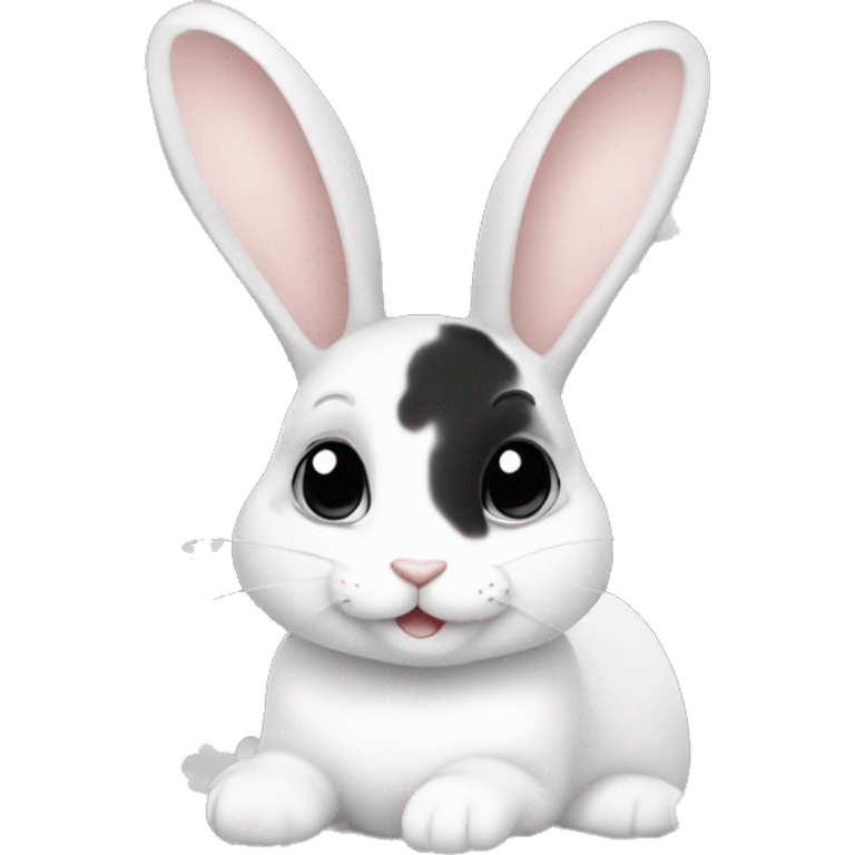 Dutch rabbit black and white cute emoji