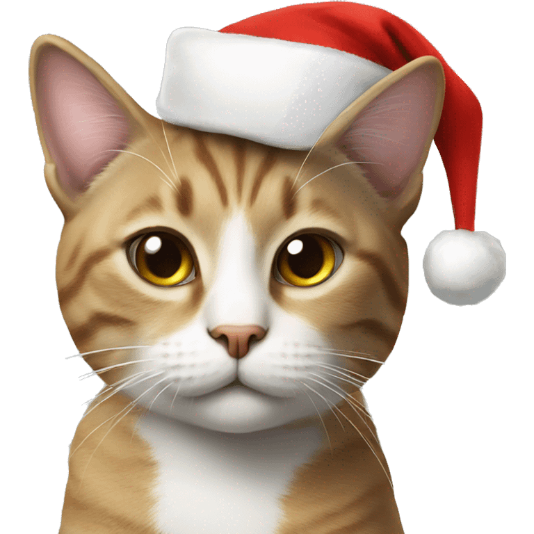 Cat wearing a santa hat emoji