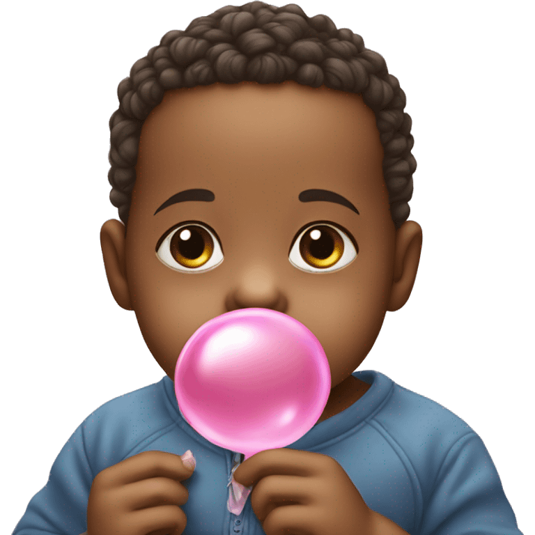 Baby blowing bubble gum emoji