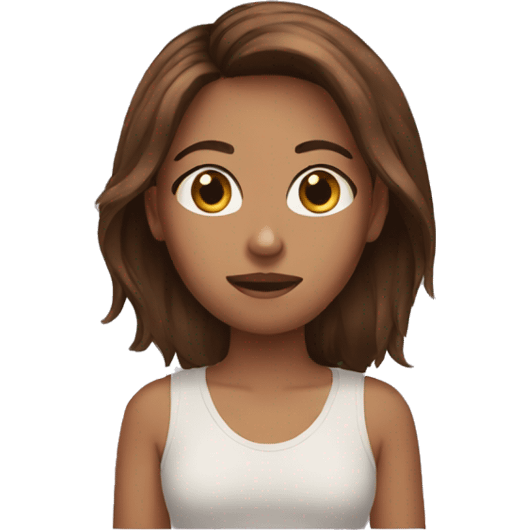 anxiety brown hair emoji