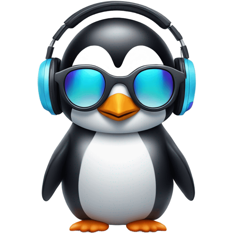 Techno penguin emoji