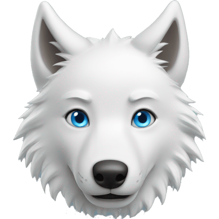 Happy White Wolf Blue Eyes emoji