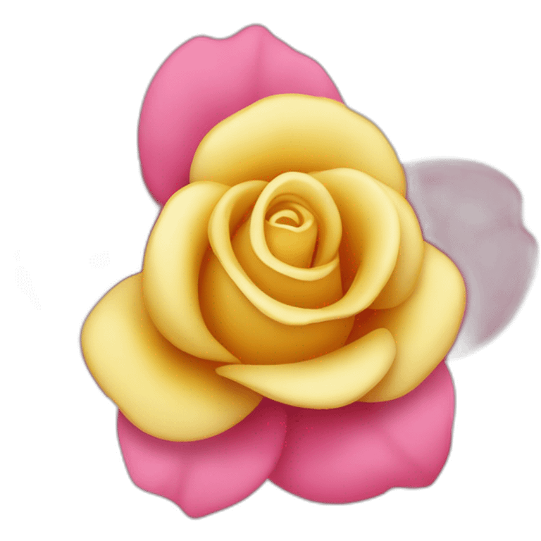 Fleur de couleur rose et jaune emoji