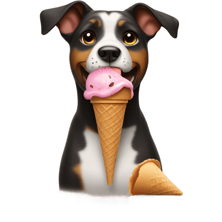 Dog eating ice cream emoji