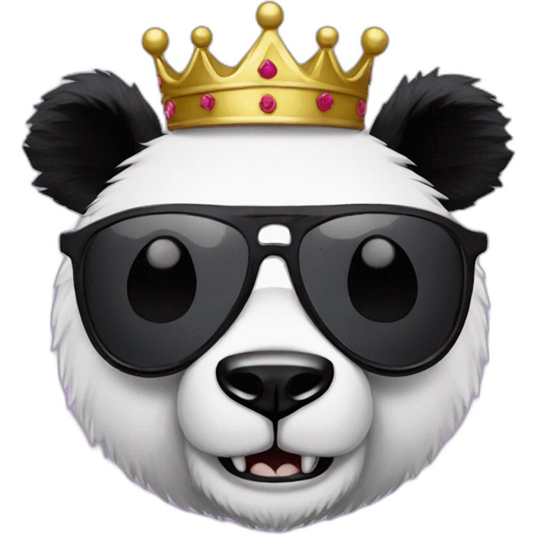 Evil panda with sunglasses and a crown emoji