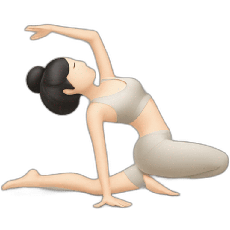 Chinese lady doing yuga body up side down emoji